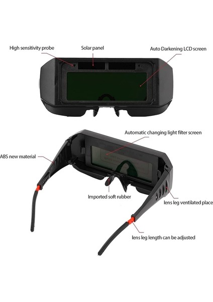 Arelene Kaynak Gözlüğü Güneş Enerjili Otomatik Kararan Kaynak Maskesi Gözlüğü Elastik Kafa Bandı ve Saklama Kutusu ile Kaynakçı Gözlükleri (Yurt Dışından) modelleri
