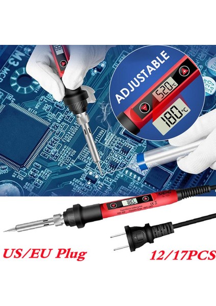 Aneng Çok Fonksiyonlu Elektrikli Havya Seti Seti SL101 Havya Braketi Lehimleme Aracı 200°C~450°C Ayarlanabilir Sıcaklık (17 Adet/takım Veya 12 Adet/takım) (Yurt Dışından)