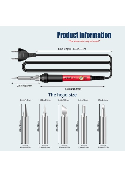 Aneng Çok Fonksiyonlu Elektrikli Havya Seti Seti SL101 Havya Braketi Lehimleme Aracı 200°C~450°C Ayarlanabilir Sıcaklık (17 Adet/takım Veya 12 Adet/takım) (Yurt Dışından) fiyatları