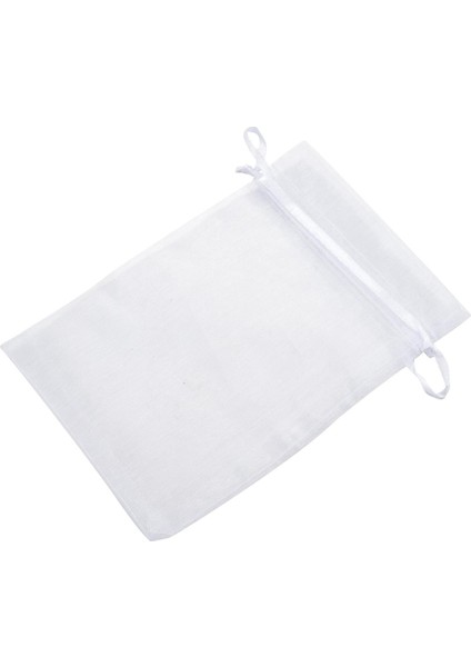50 Parça Hediyelik Çanta Ipli Takı Keseleri Düğün Çantaları (Beyaz) (Yurt Dışından)