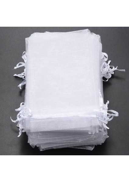 50 Parça Hediyelik Çanta Ipli Takı Keseleri Düğün Çantaları (Beyaz) (Yurt Dışından) modelleri