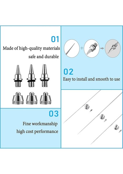10 Parça Airbrush Nozulu Iğne Nozulu Kapağı Seti, Anahtarlı Airbrush (Yurt Dışından) fırsatları