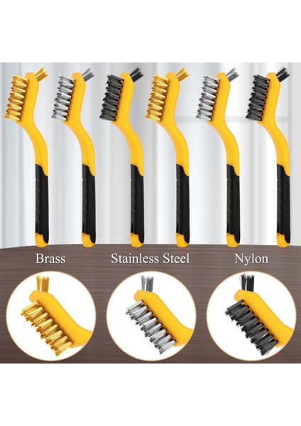 6 Parça Tel Fırça Seti Pirinç/paslanmaz Çelik/naylon Tel Fırçalar (Yurt Dışından) modelleri