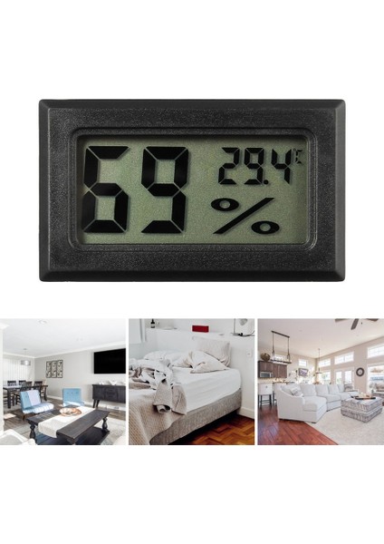 Mini Dijital LCD Termometre Higrometre Nem Sıcaklık Ölçer Iç Mekan - Siyah (Yurt Dışından)
