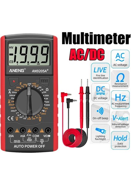 Profesyonel LCD Ekran Dijital Multimetre 1999 Sayısı Ac/dc Gerilim Ölçer Ampermetre Ohmmetre Voltmetre Diyot Direnç Kapasite Ölçer Multitester Profesyonel Araç (Yurt Dışından)