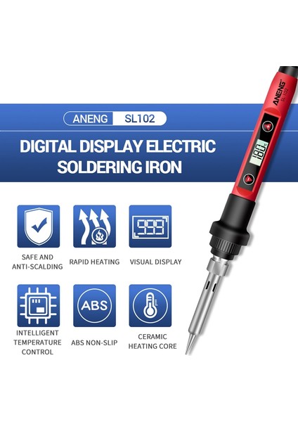 Aneng SL102 LED Dijital Sabit Sıcaklık Ayarlanabilir Elektrikli Havya 60 W Tamir Kaynak Aracı (Yurt Dışından) indirimleri