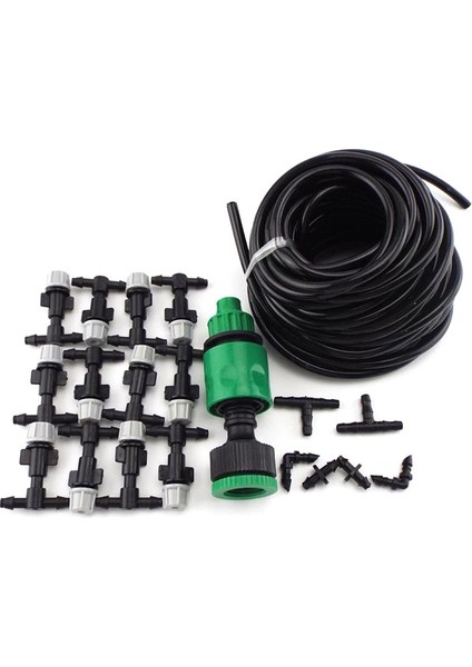 5m 10M Sis Nozulları Mikro Otomatik Buğulama Bahçe Sulama Sulama Kiti Hortumu ve Gri Püskürtme Başlığı 4/7mm Tee ve Konektör (Yurt Dışından) indirimleri