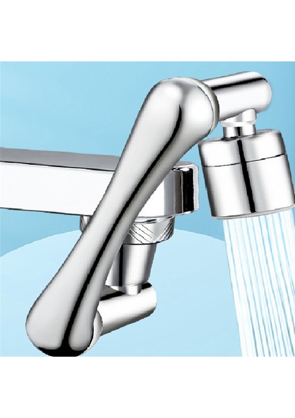 Parça 1440° Dönen Katlanabilir Musluk Genişletici Havalandırıcı Gümüş Pirinç, Iki Su Çıkış Modu ile Evrensel Sıçrama Filtresi Musluk (Yurt Dışından) modelleri