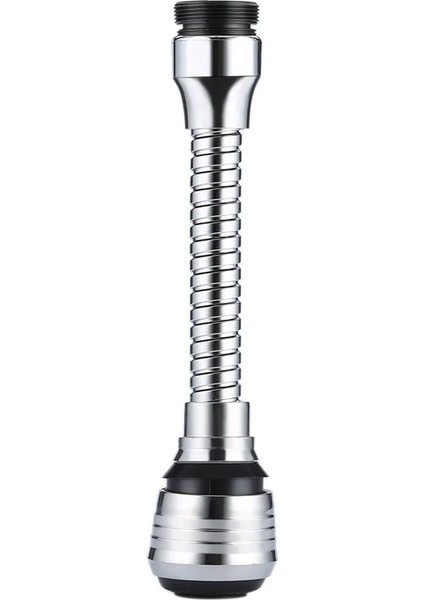 360 Döndürme Adaptör Memesi Döner Mutfak Musluk Uzatma Tüpü Lavabo Sı-Gümüş (Yurt Dışından)