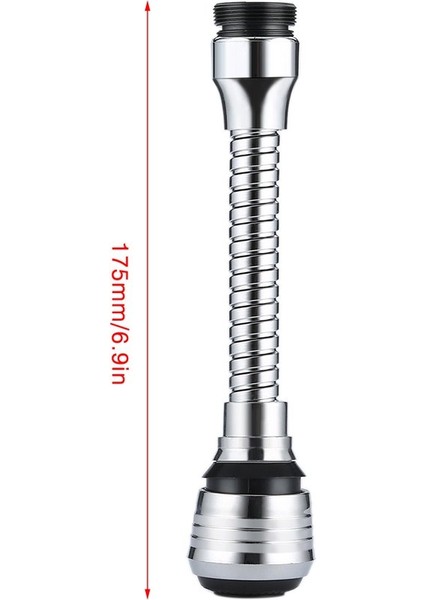 360 Döndürme Adaptör Memesi Döner Mutfak Musluk Uzatma Tüpü Lavabo Sı-Gümüş (Yurt Dışından) fırsatları