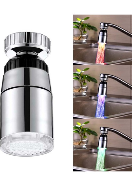 Sdf-B9 1 LED Abs Sıcaklık Sensörü 3 Renkli LED Musluk Işıklı Su Parıltılı Duş, Boyut: 58 x 28MM, Arayüz: 22MM (Yurt Dışından) fiyatları