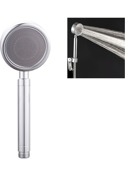 Uzay Alüminyum Yuvarlak Şekil Yüksek Basınçlı El Duş Başlığı Su Tasarruflu Banyo Aksesuarları, Boyut: 23 x 8,2 x 2cm (Yurt Dışından)