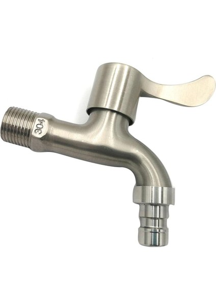 Fırçalanmış Çamaşır Makinesi Musluğu Alaşım Güverte Üstü Banyo Havzası Tek Soğuk Hızlı Açılır Evye Musluğu 1 Parça Şerit (Yurt Dışından)