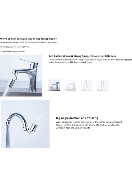 720 Derece Evrensel Döner Musluk Sıçrama Önleyici Borulu Filtre Çift Fonksiyonlu Musluk, Özellikler: Iki Bölüm (Yurt Dışından) indirimleri