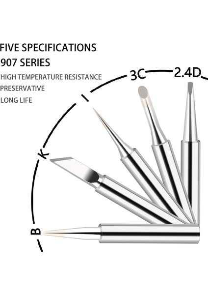 I+B+K+2.4d+3c Havya Uçları 907 Serisi Havya Kiti Kafa Seti Elektrikli Havya Aksesuarları Lehimleme Aletleri Içinde (Yurt Dışından) fırsatları