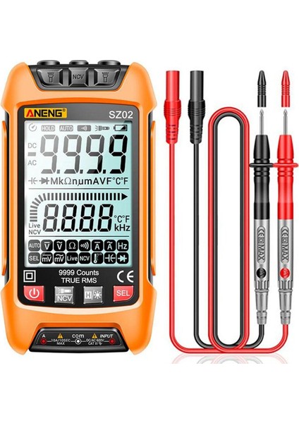 Büyük Ekran Dijital Multimetre Elektrik Sayacı Test Cihazı Multitester Evrensel Metre Sıcaklık Ac/dc Gerilim Ölçer Ampermetre Direnç Ölçer Voltmetre (Pilsiz) (Yurt Dışından)