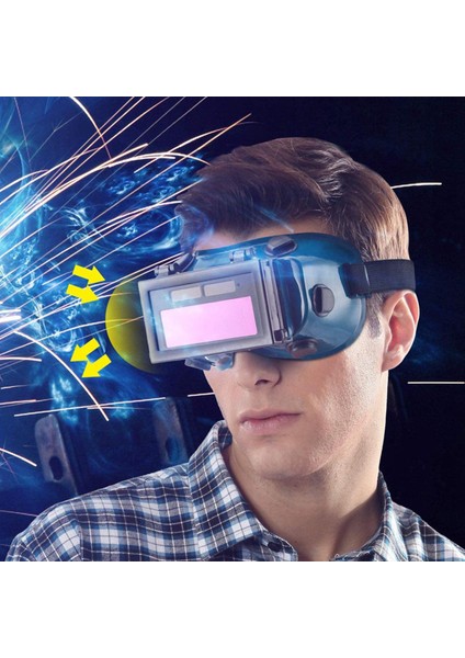 Otomatik Kararan Kaynakçı Kask Maskesi Siperliği Yama Gözlüğü (Koyu Yeşil) (Yurt Dışından)