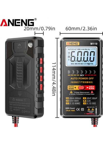 Aneng M119 Taşınabilir Dijital Multimetre (Yurt Dışından)