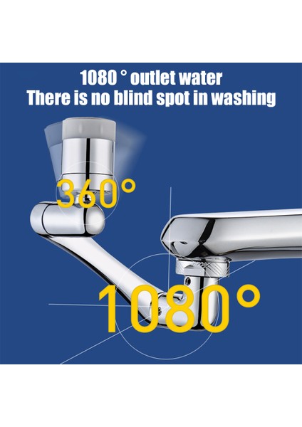 1080° Dönebilen Filtre Musluk Püskürtme Başlığı Lavabo Musluk Genişletici Adaptör Anti-Sıçrama Mutfak Musluk Uzatın Banyo Aksesuarları (Yurt Dışından) fiyatları