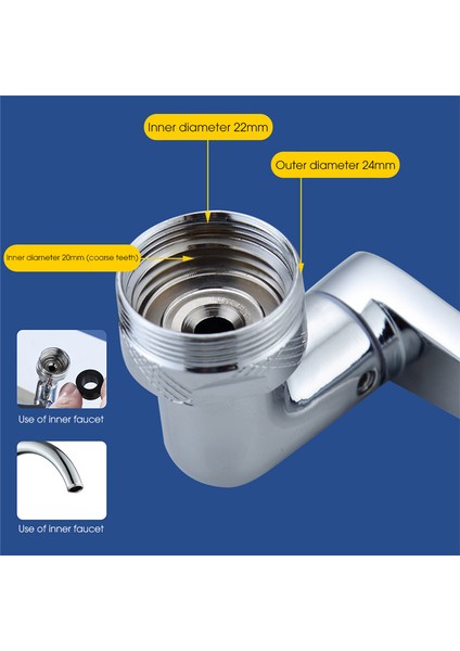 1080° Dönebilen Filtre Musluk Püskürtme Başlığı Lavabo Musluk Genişletici Adaptör Anti-Sıçrama Mutfak Musluk Uzatın Banyo Aksesuarları (Yurt Dışından) indirimleri