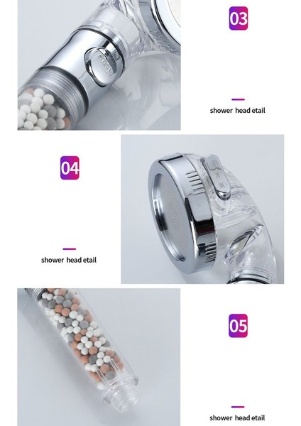 Çok Fonksiyonlu El Filtresi Spa Duş Başlığı Basınçlı Filtre Duşu-Gümüş (Yurt Dışından) modelleri