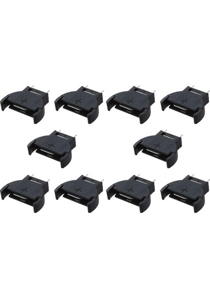 Arelene 10 Parça Siyah Plastik CR2032 Hücre Düğmesi Lityum Priz Tutucu (Yurt Dışından)