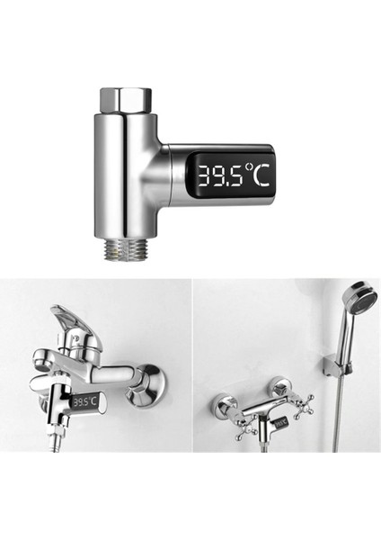 LED Su Termometresi Yaratıcı Musluk Termometresi Duş LED Termometre-Beyaz (Yurt Dışından) indirimleri