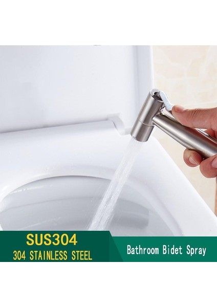 304 Paslanmaz Tuvalet Yüksek Basınçlı Su Yağmurlama Güçlendirici Meme Kapmak Asılı Duş Başlığı Aracı Banyo Aksesuarları (Yurt Dışından)