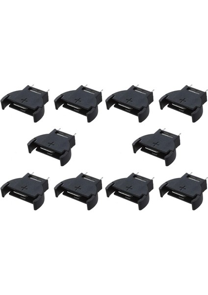 10 Adet Siyah Plastik CR2032 Hücre Düğmesi Lityum Priz Tutucu (Yurt Dışından)