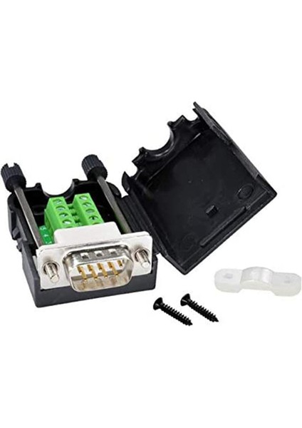 Arelene Db9 Lehimsiz Konnektör RS232 D-Sub Seri - 9-Pin Port Terminali Erkek Dişi Adaptör, Kılıflı (1 Adet-Erkek+1 Adet-Dişi) (Yurt Dışından)