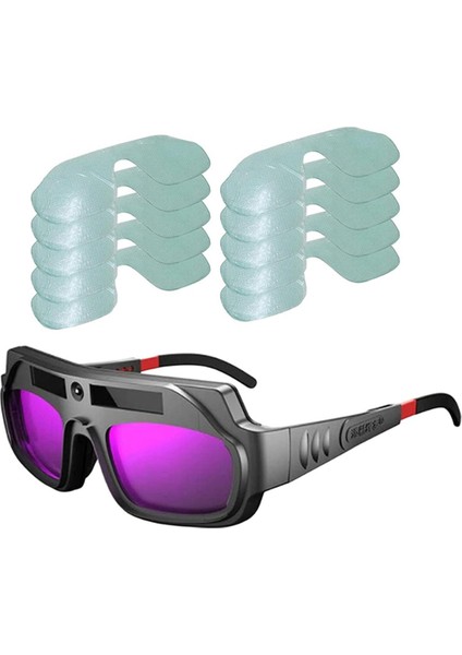 Nxfdsıoz Otomatik Kararan Kaynak Gözlüğü Anti-Scratch Geniş Görünümlü Kaynakçı Gözlük Plazma Kesim Için 10 Adet Lensler ile (Yurt Dışından)