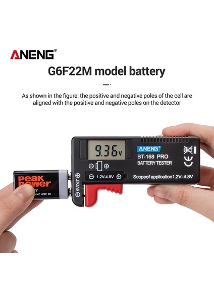 Aneng Pro Dijital Ekran Pil Test Cihazı Aa Aaa CD 9V 1.2V-4.8V Düğme Hücre Volt Test Cihazı (Yurt Dışından) indirimleri