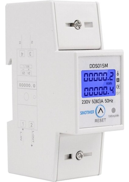 DDS015M 230V Güç Watt Ölçer W Sıfırlama Gerilimi Amper Elektrik Tüketimi 5(80A) X4YE (Yurt Dışından)