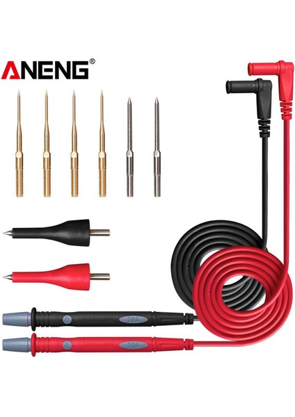 PT1010 1000V 20A Dijital Multimetre Iğne Noktası Probu Test Kabloları Tel Kalem - Kırmızı ve Siyah (Yurt Dışından)