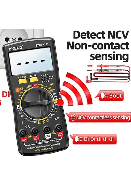 Taşınabilir Dijital Multimetre Ac/dc Gerilim Diyot Test Cihazı Akım Direnç Ölçer Ampermetre Multitester Test Probu ile Profesyonel Araç (Yurt Dışından)