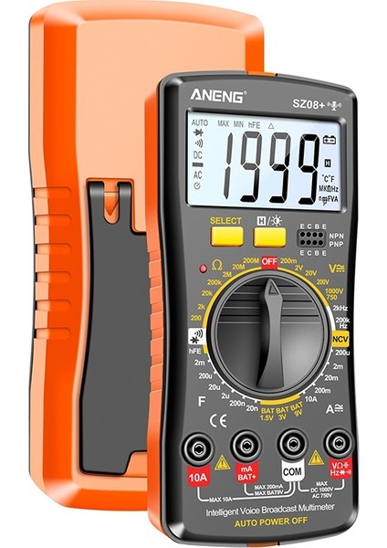 Taşınabilir Dijital Multimetre Ac/dc Gerilim Diyot Test Cihazı Akım Direnç Ölçer Ampermetre Multitester Test Probu ile Profesyonel Araç (Yurt Dışından)