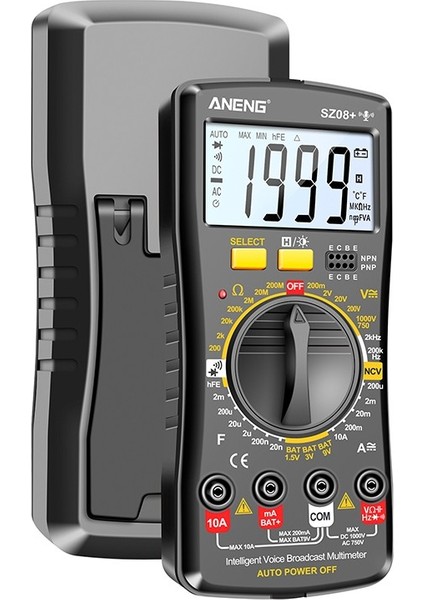 Taşınabilir Dijital Multimetre Ac/dc Gerilim Diyot Test Cihazı Akım Direnç Ölçer Ampermetre Multitester Test Probu ile Profesyonel Araç (Yurt Dışından)