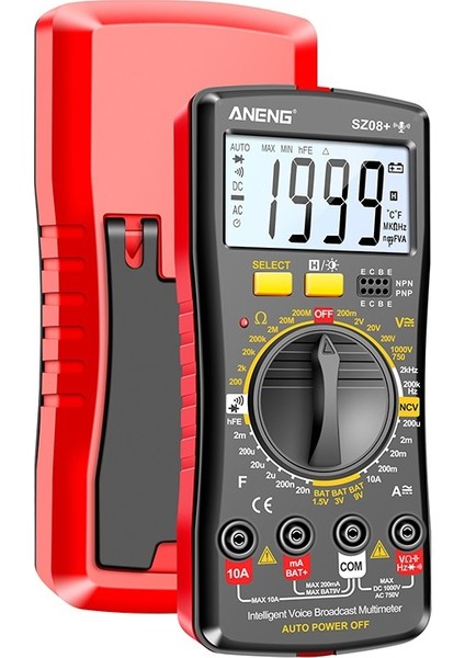 Taşınabilir Dijital Multimetre Ac/dc Gerilim Diyot Test Cihazı Akım Direnç Ölçer Ampermetre Multitester Test Probu ile Profesyonel Araç (Yurt Dışından)
