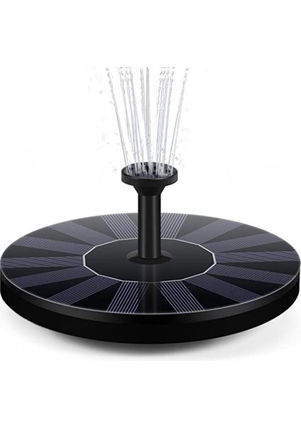 Kuş Banyosu Gölet Havuzu Siyah 16CM Için 6 Stil Nozullu Güneş Fıskiye Pompası 1.4W (Yurt Dışından)