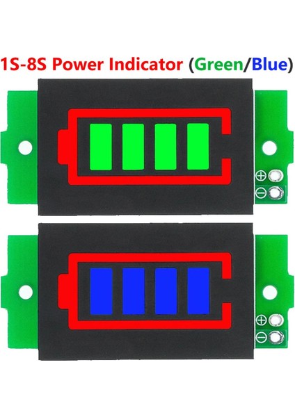 1-8s 1s/2s/3s/4s Tek 3.7V Lityum Pil Kapasitesi Göstergesi Modülü 4.2V Ekran Elektrikli Araç Aküsü Güç Test Cihazı Li-Ion (Yurt Dışından)