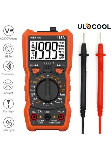 Dijital Multimetre 6000 Sayım Otomatik Değişen Ac/dc Gerilim Ölçer Ampermetre Ohmmetre Flaş Işığı ile Arka Işık Büyük Ekran (Yurt Dışından)