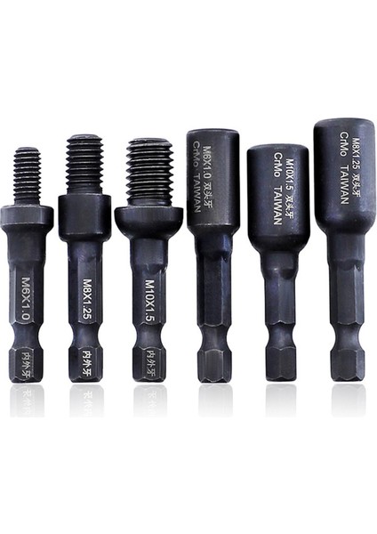 Crmo Tayvan Çift Başlı Iç ve Dış Dişli Vida Soket Hava Bit 1/4 Inç Iç Dişli Gömülü Kilit Somunu (Yurt Dışından)