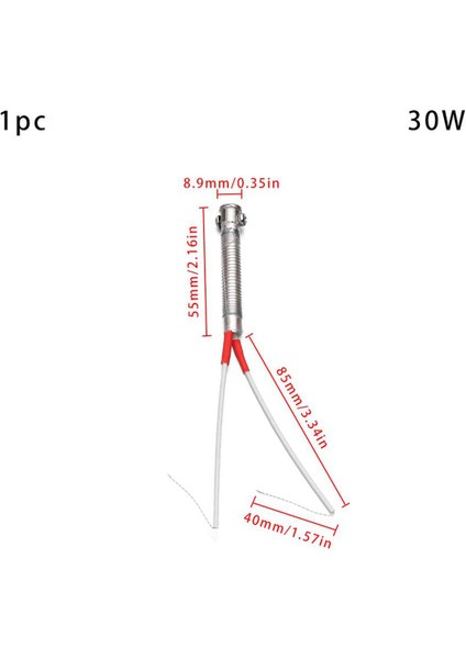 Adet 220V 30/40/60/80/100/200W Havya Çekirdek Isıtma Elemanı Yedek Kaynak Aracı Metal Işleme Aksesuar Yedek Parça (Yurt Dışından)