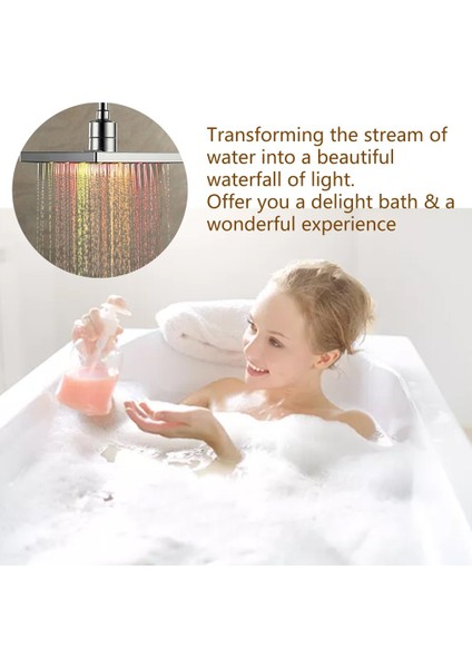 Modern LED Renk Değiştiren Su Glow Kare Yağmur Banyo Duş Başlığı Yenı 7 Renk 7 Renk LED Yayan (Yurt Dışından) fırsatları
