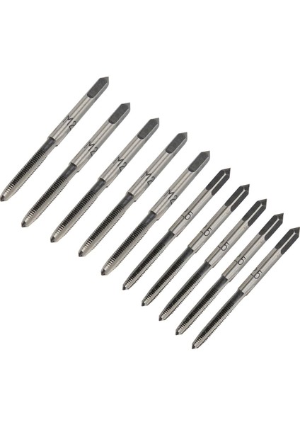 10 Adet M2.5 Konik Fiş Musluk Seti Metal Işleme Için Düz Şaft Karbon Çelik (Yurt Dışından)