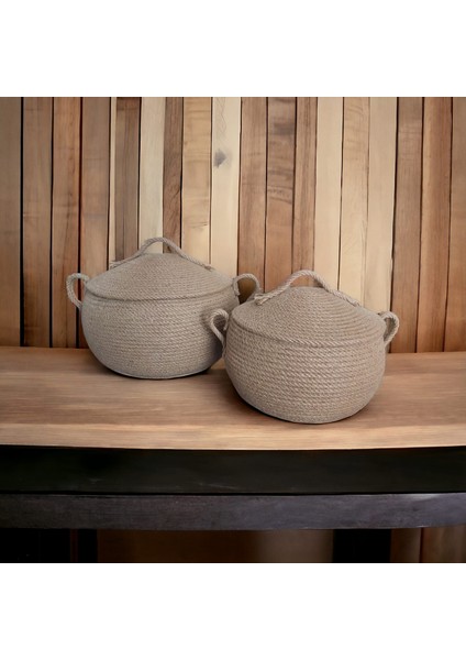 Kapaklı Hasır Sepet Düzenleyici Saklama Kutusu Organizer El Emeği Salon Mutfak fiyatları