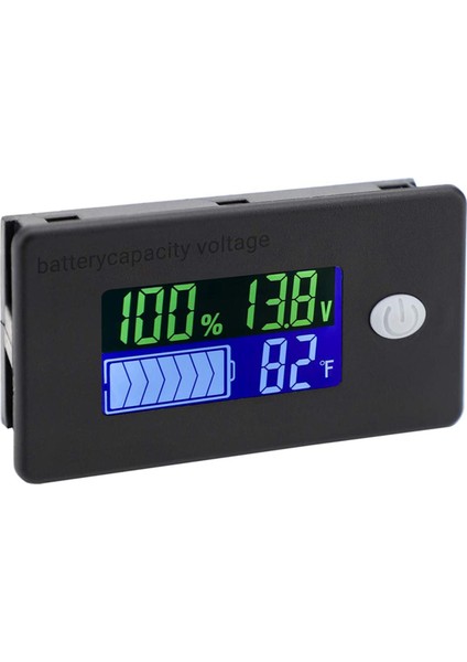 Kapasite Monitörü, 10-100V Metre, 12V 24V 48V Yüzde Gerilim Fahrenit Tature Göstergesi Ölçer (Yurt Dışından)