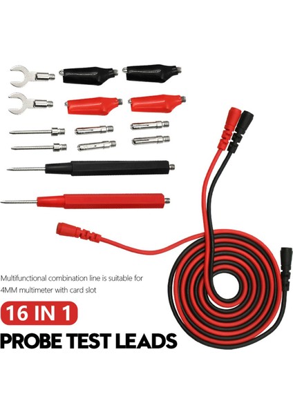 Janedreams 16 In 1 20A 1000 V Prob Testi Dijital Multimetre Için Klipsli Pin Talepleri Iğne Ucu Çok Metre Test Cihazı Kurşun Probe Tel Kalem Kablo Multimetre Aksesuarları (Yurt Dışından)