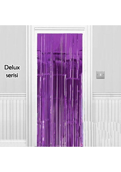 Işıltılı Duvar ve Kapı Perdesi Mor Renk 90X200 cm