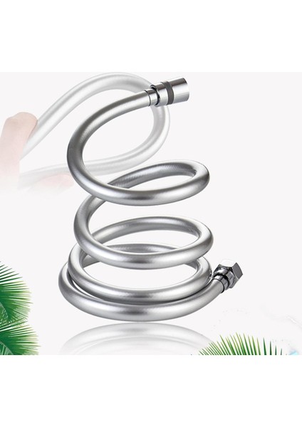 Pvc Duş Hortumu Duvara Monte Banyo Başlığı Tutucu Anti-Sarma Dayanıklı 1.2m Gümüş (Yurt Dışından)